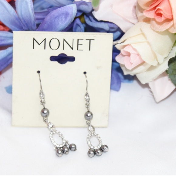 Monet Jewelry - Monet Dangly Rhinestone Earrings NWT